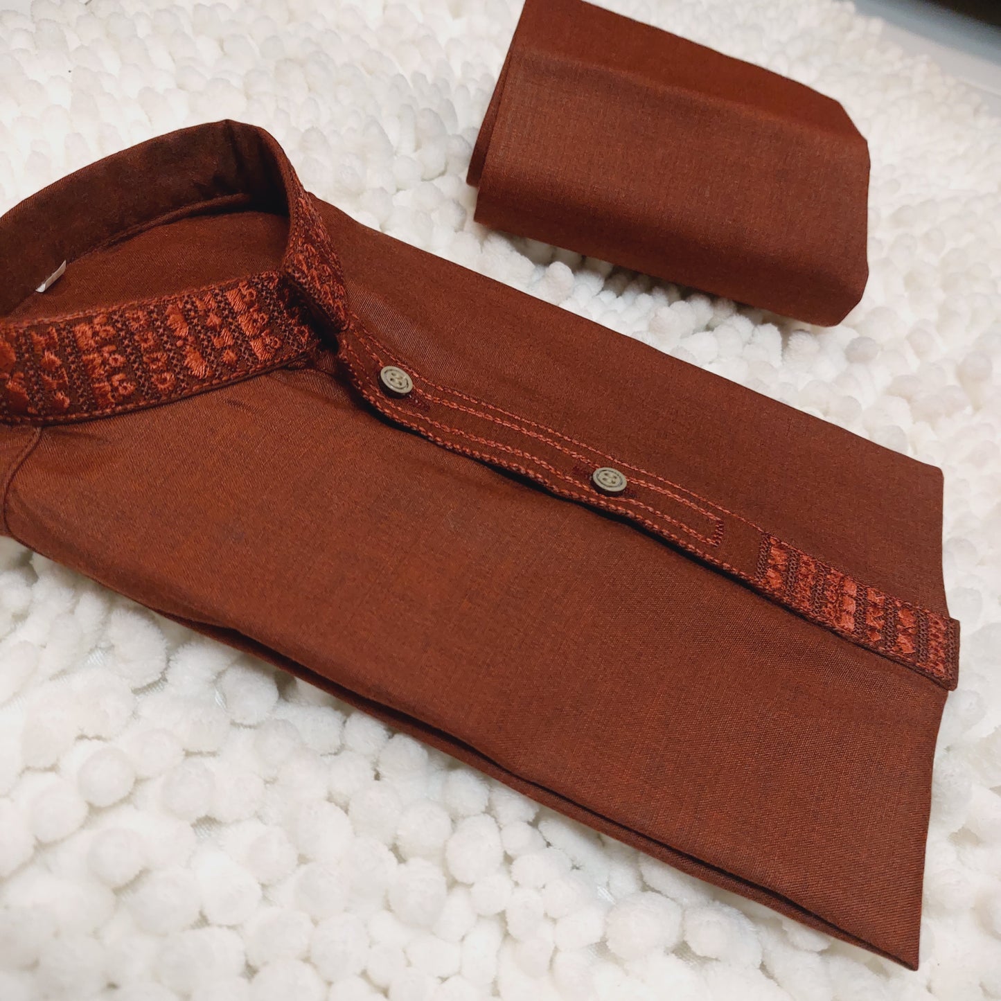 Rust Embroidered Kurta Trouser 0012