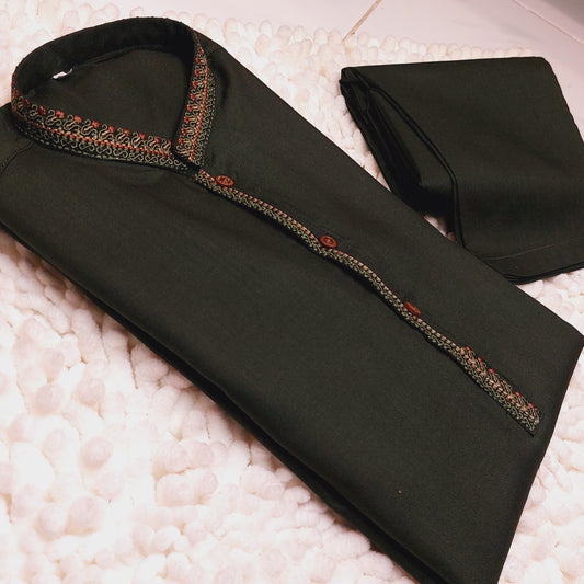 Emerald Green Embroidered Kurta and Trouser