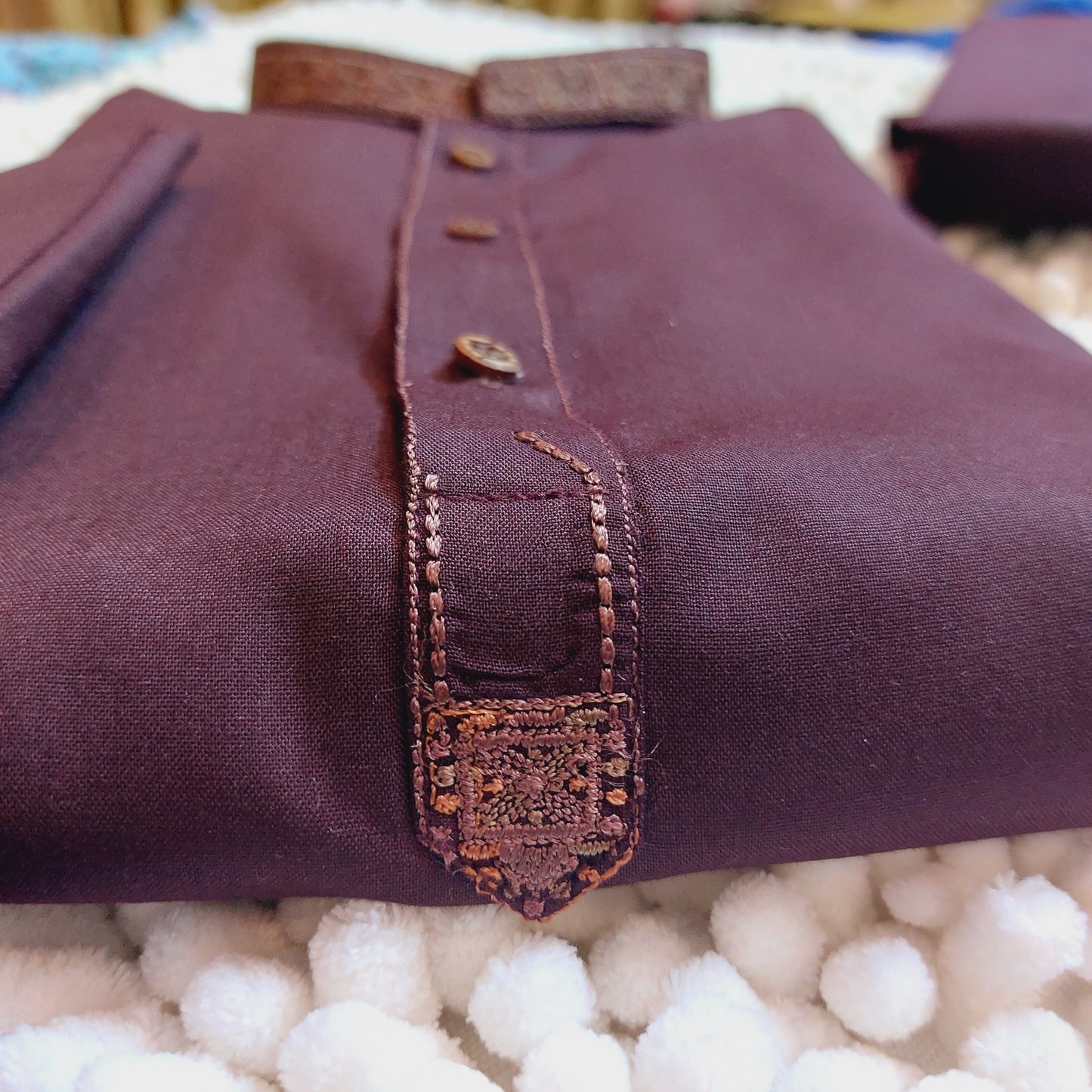Plum Embroidered Kurta Trouser 0015