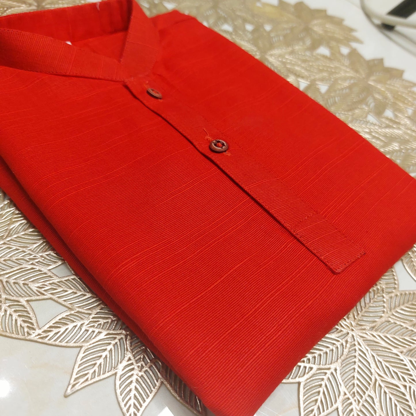 Red Cotton Kurta