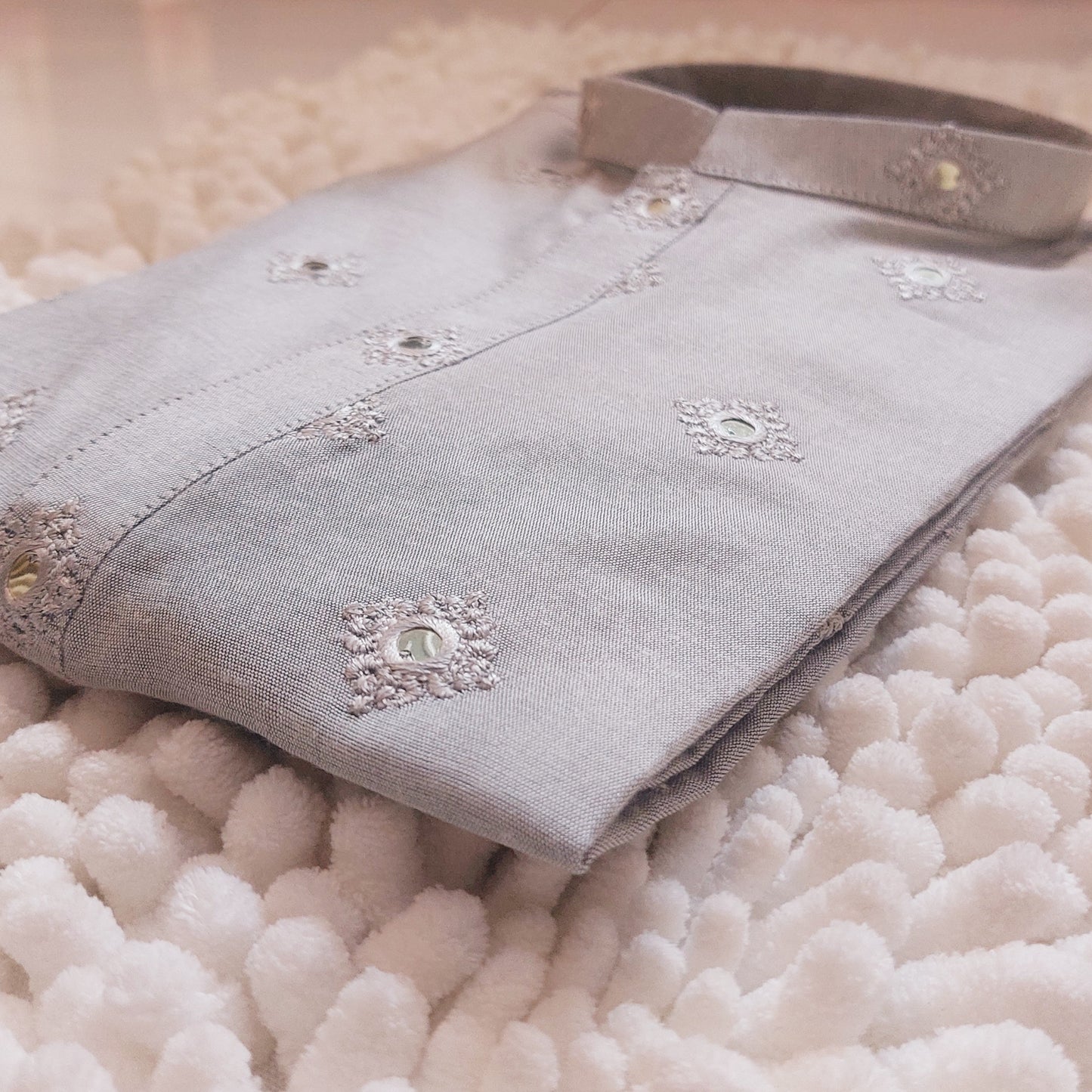 Smoke Formal Embroidered Kurta 0056