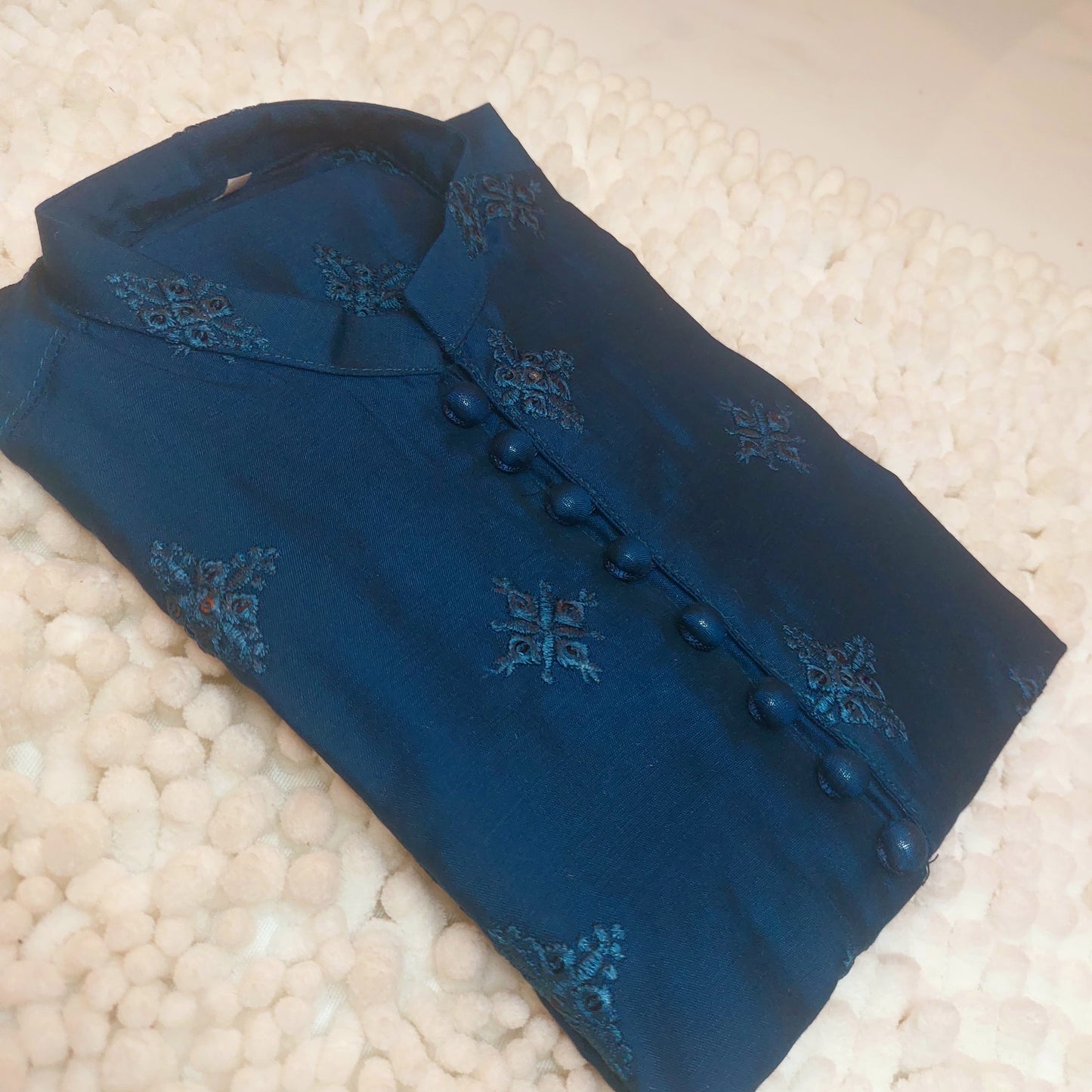 Royal Blue Embroidered Formal Kurta 0063