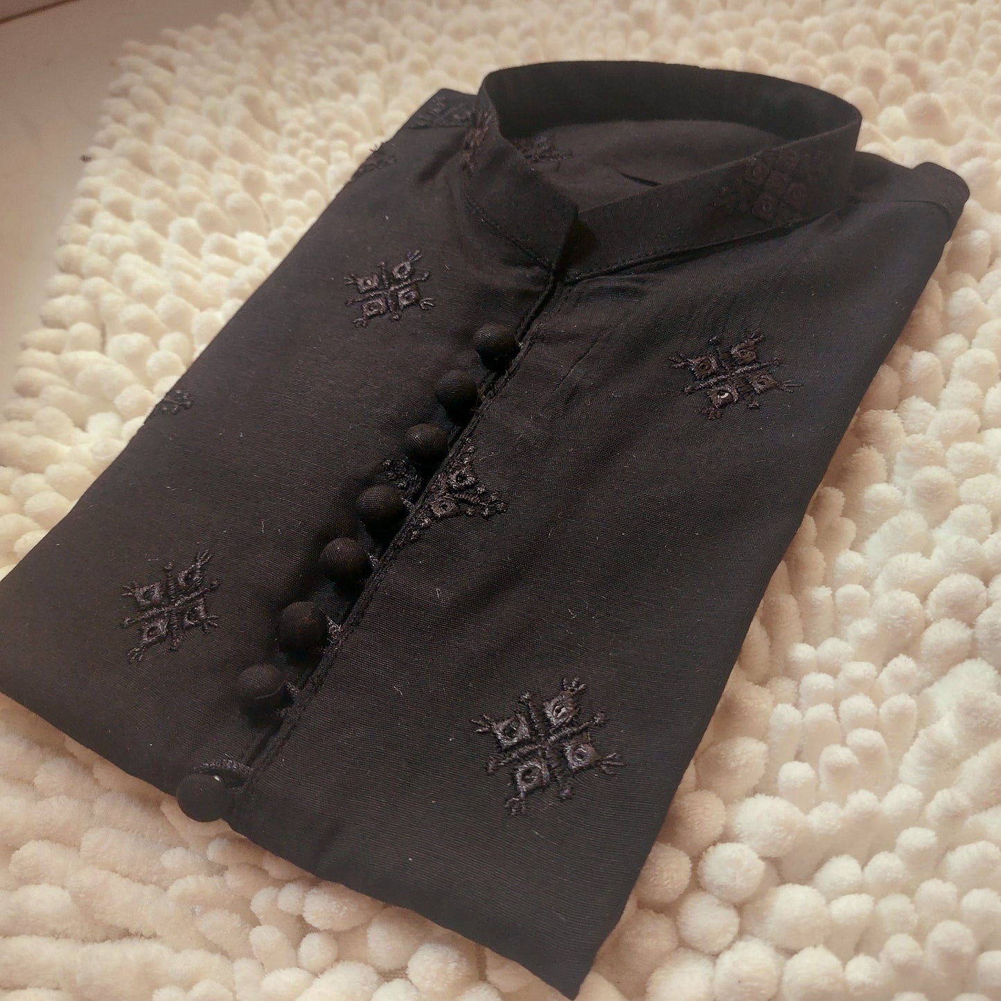 Black Embroidered Formal Kurta 0066