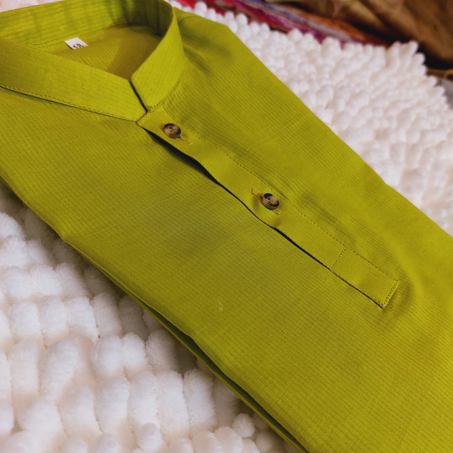 Self printed Parrot Green Kurta