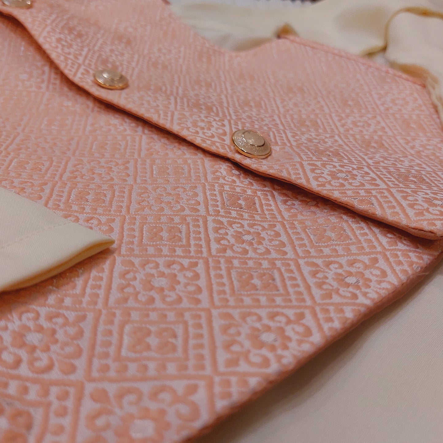 Baby Pink Elegance Waistcoat with Kurta Trouser