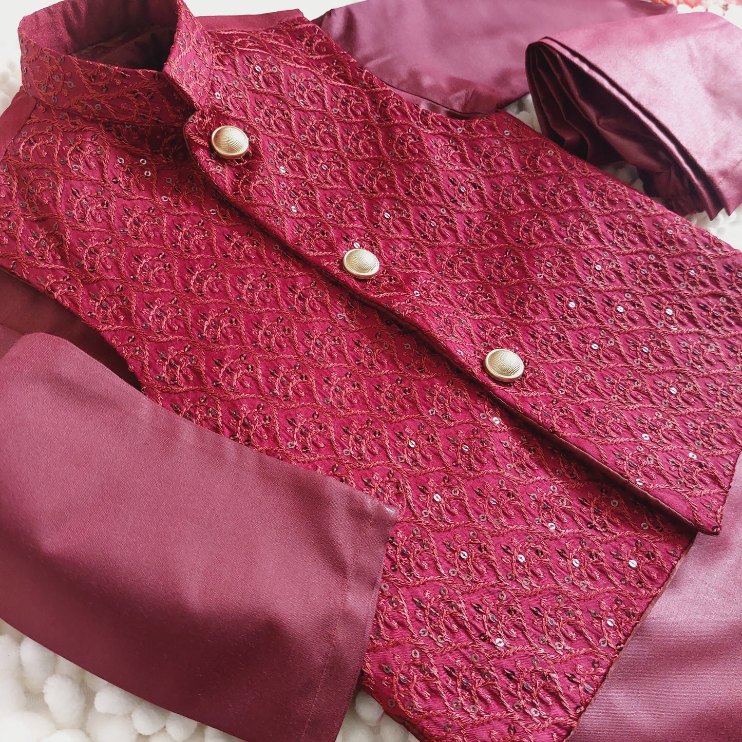 Sequence Embroidered Waistcoat with Kurta Trouser