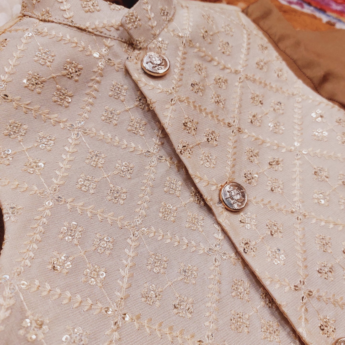 Ivory Glimmer Waistcoat with Kurta Trouser