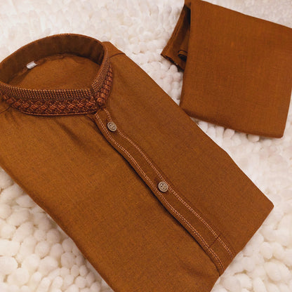 Brown Embroidered Kurta Trouser 0013