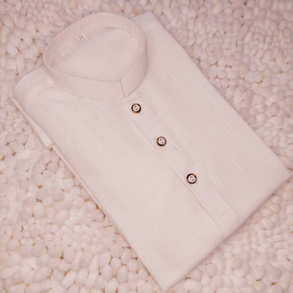 Pearl white Cotton Kurta