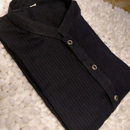 Black Cotton Kurta