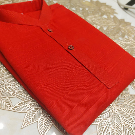 Red Cotton Kurta