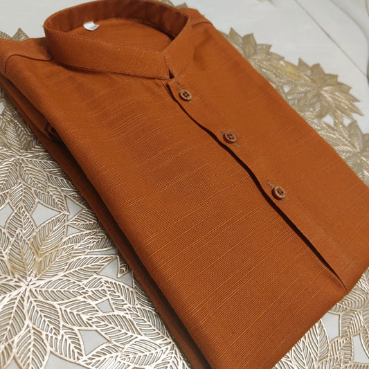Brown Cotton Kurta
