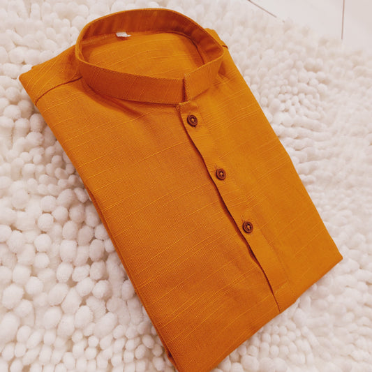 Mustard Cotton Kurta