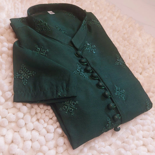 Emerald Green Formal Embroidered Kurta 0061