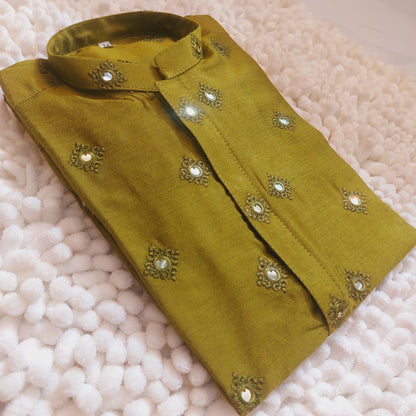 Sheen Green Formal Embroidered Kurta 0054