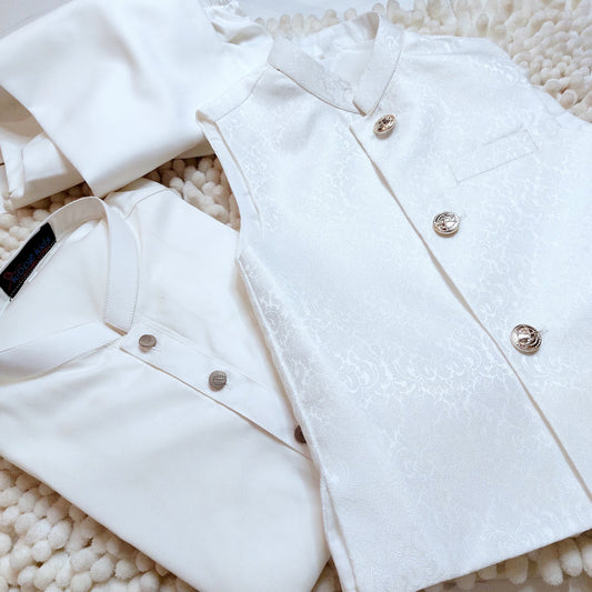 Pearl: self styled waistcoat with Kurta and Trouser
