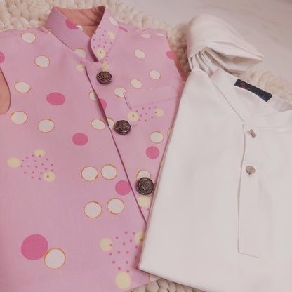 Baby Pink Waistcoat with Kurta Trouser