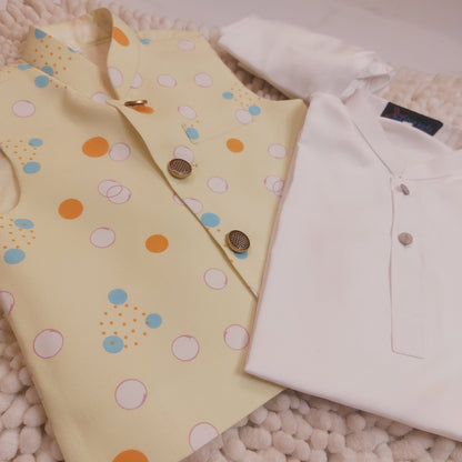 Lemon Waistcoat with Kurta Trouser