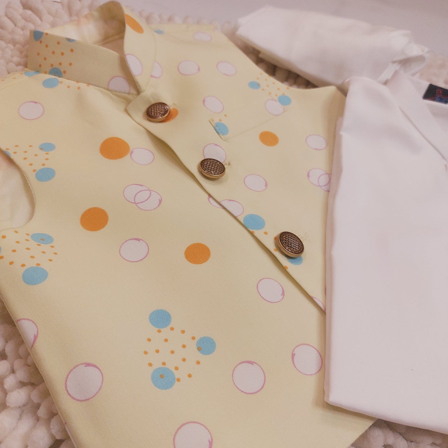 Lemon Waistcoat with Kurta Trouser