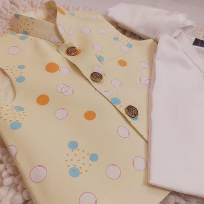 Lemon Waistcoat with Kurta Trouser