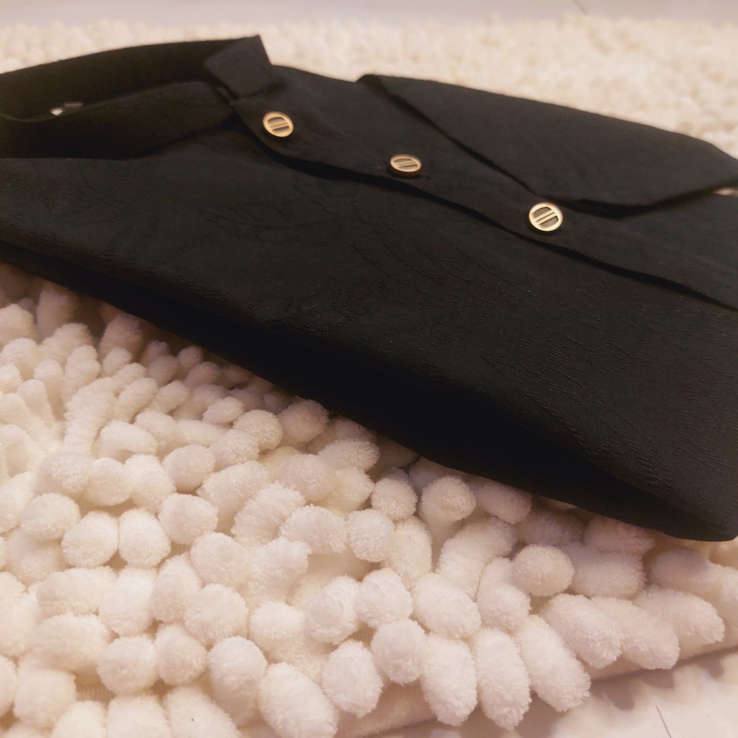 Black Self Printed Cotton Kurta