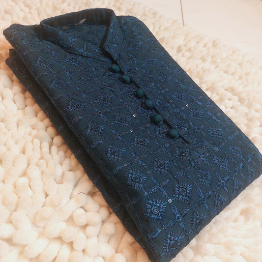 Zinc Chicken Sequence Embroidered Formal Kurta 2103