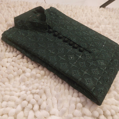 Emerald Chicken Sequence Embroidered Formal Kurta 2104