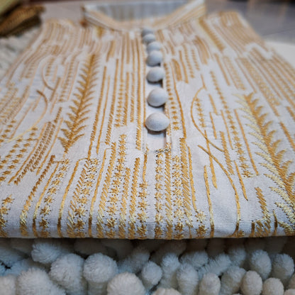 Off-White Embroidered Kurta with Trouser