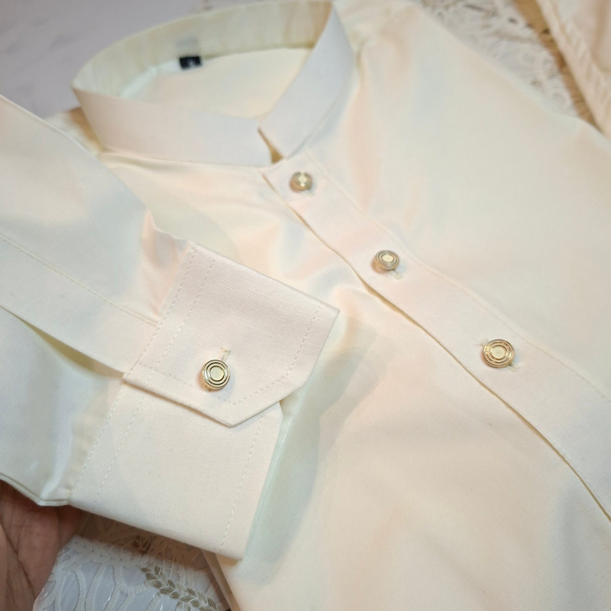 FATHER SON OFFWHITE KURTA TROUSER SET WITH WAISTCOAT