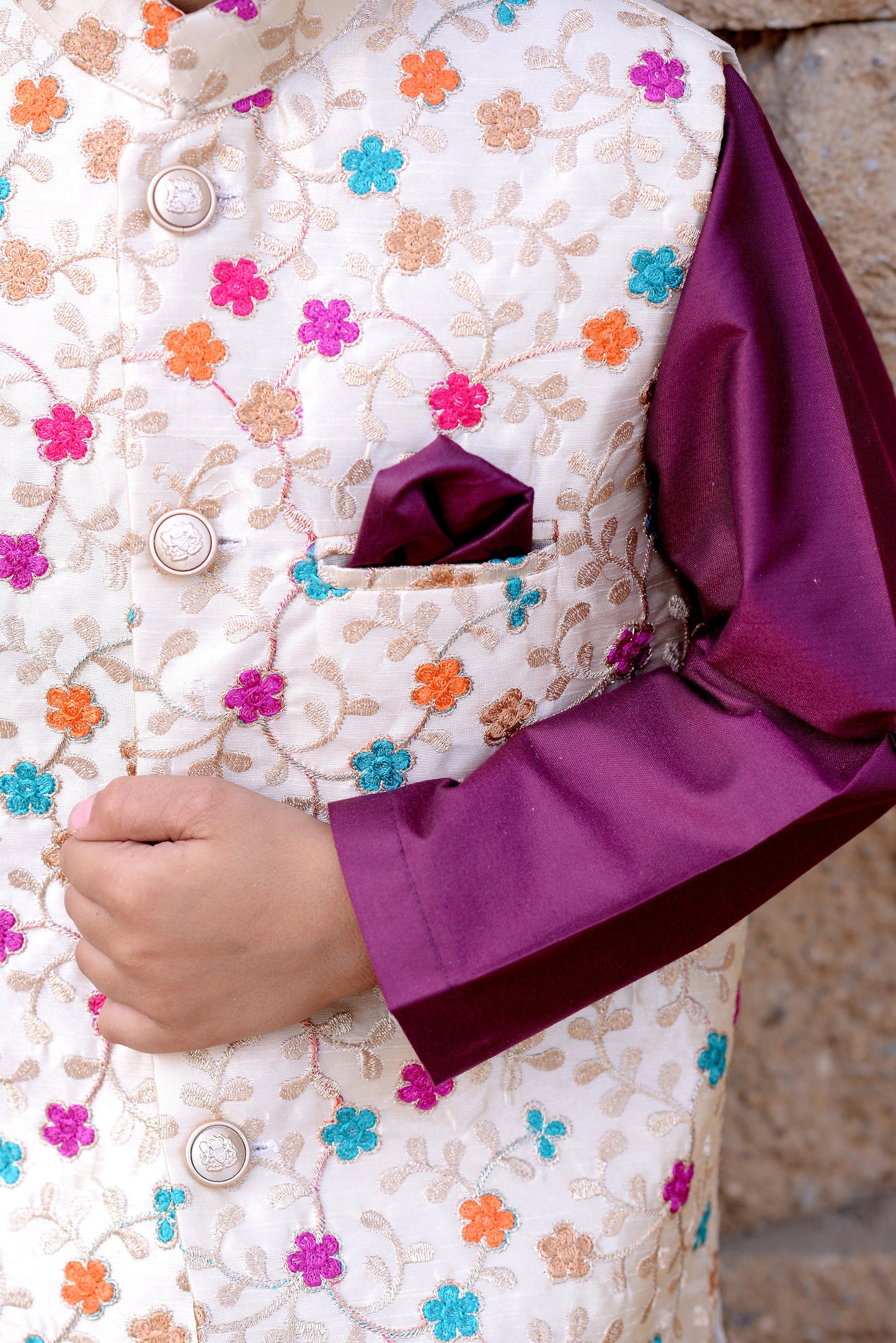 PLUM- Embroidered Waistcoat with inner