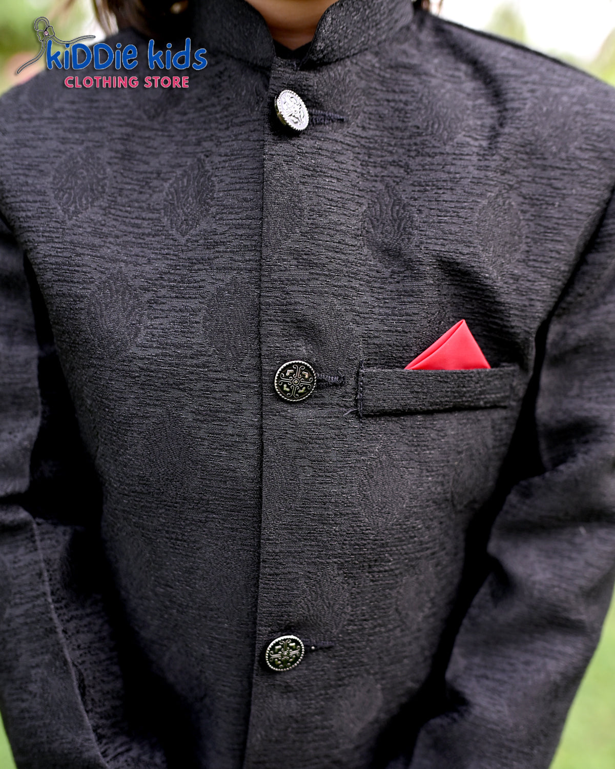 Black Self Styled Sherwani