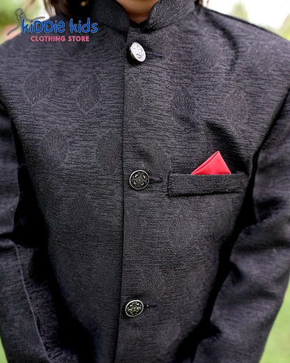 Black Self Styled Sherwani