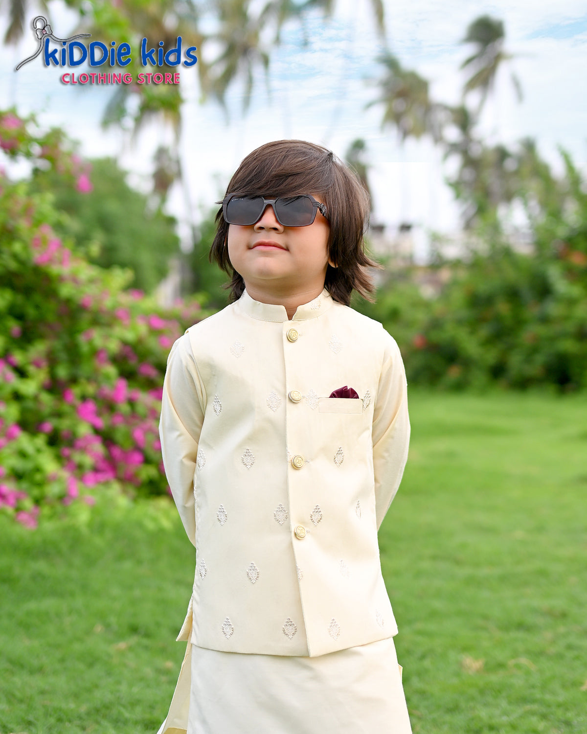 Cream Embroidered Waistcoat with Kurta Trouser