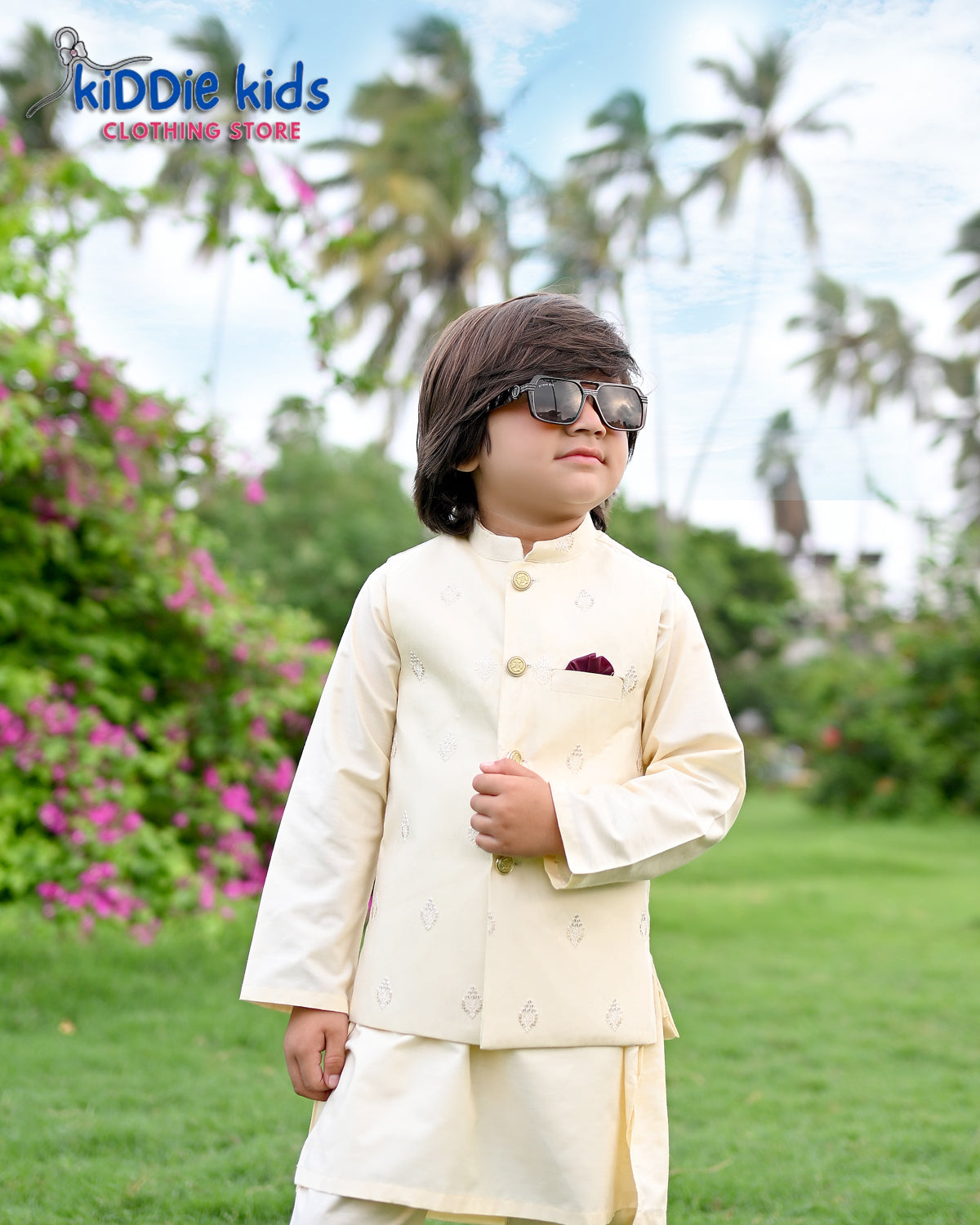 Cream Embroidered Waistcoat with Kurta Trouser