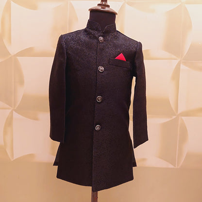 Black Jamawar Sherwani