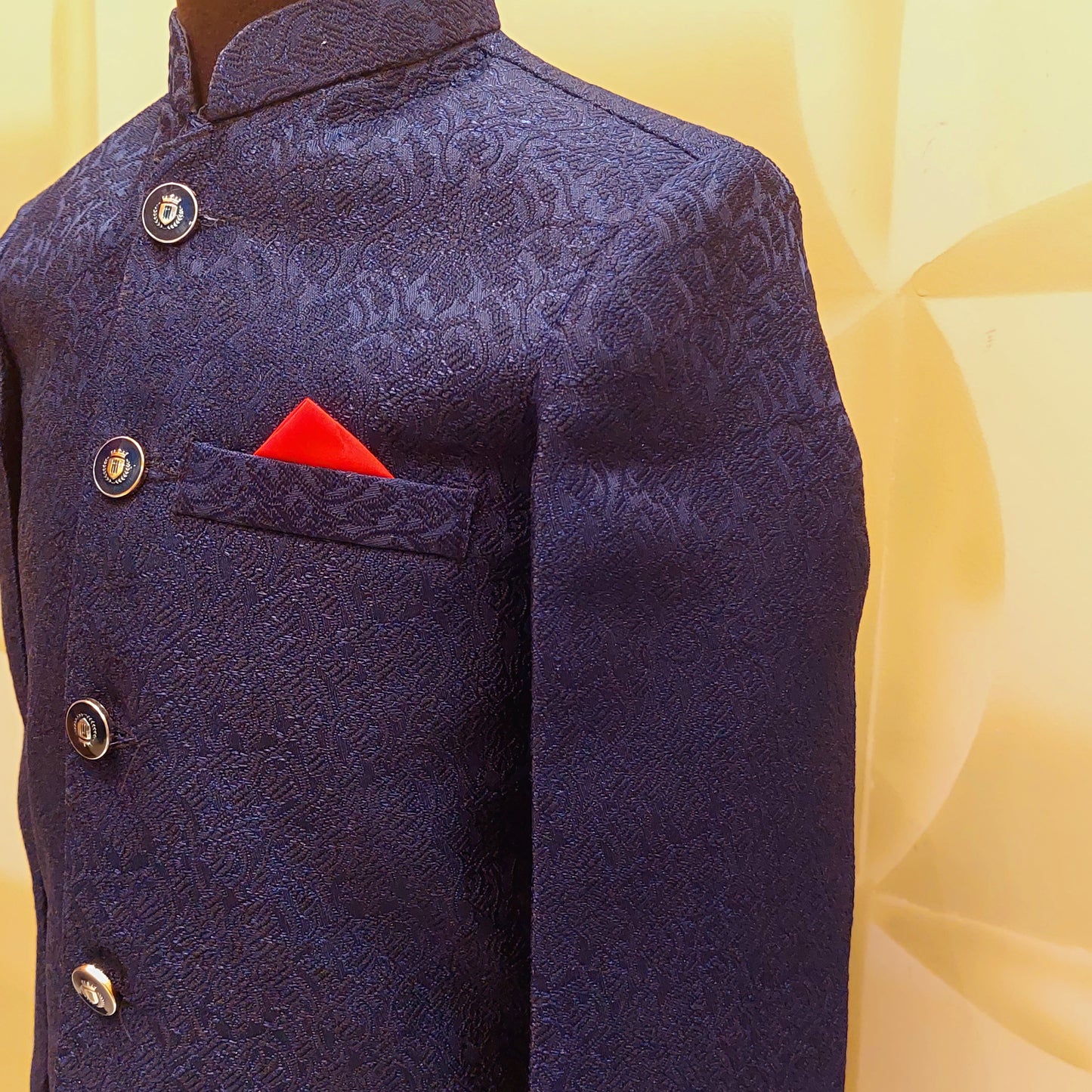 Blue Jamawar Sherwani