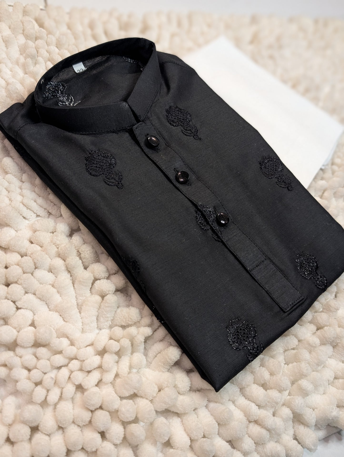 Black Motif Embroidered Kurta With Trouser
