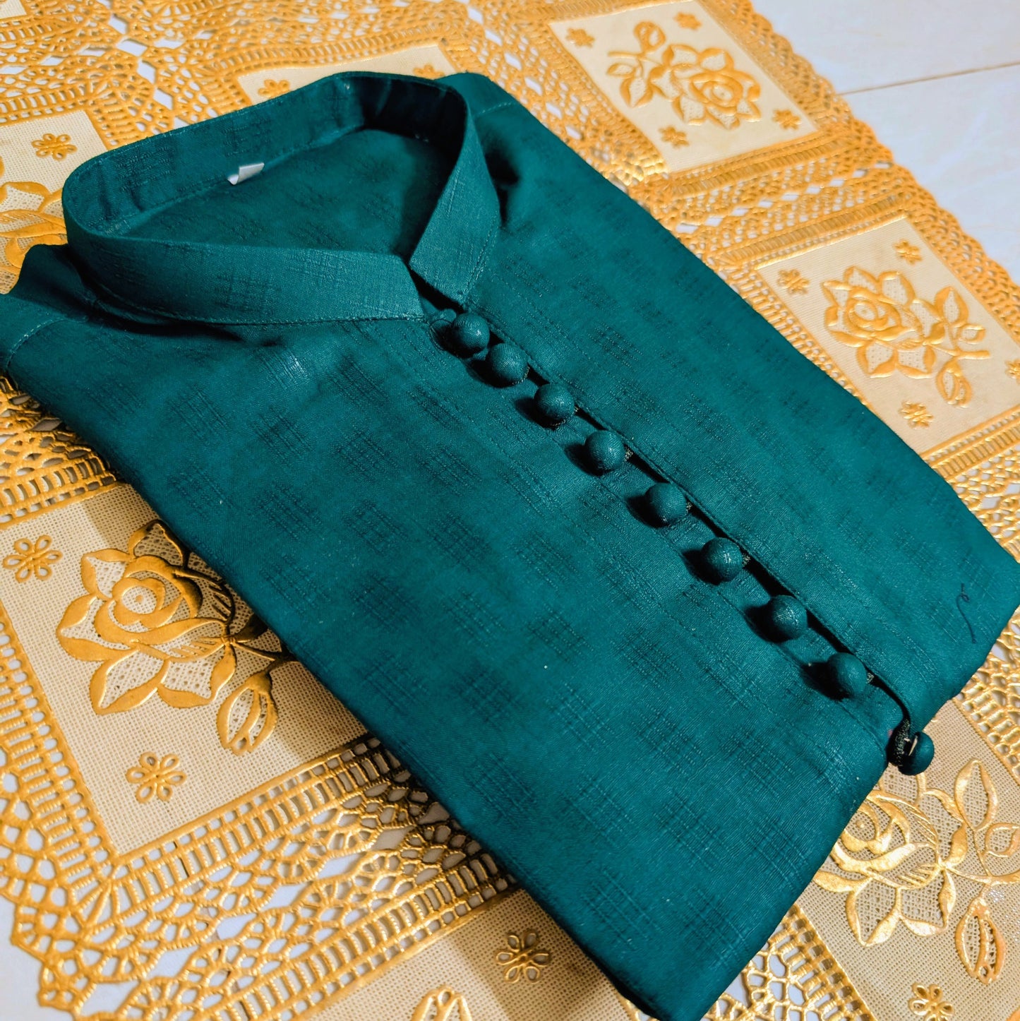 Emerald Loops Self Printed Kurta