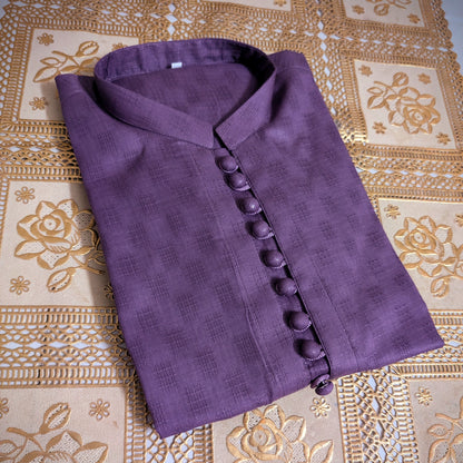 Purple Loops Self Printed Kurta