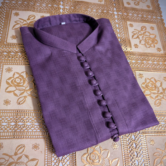 Purple Loops Self Printed Kurta