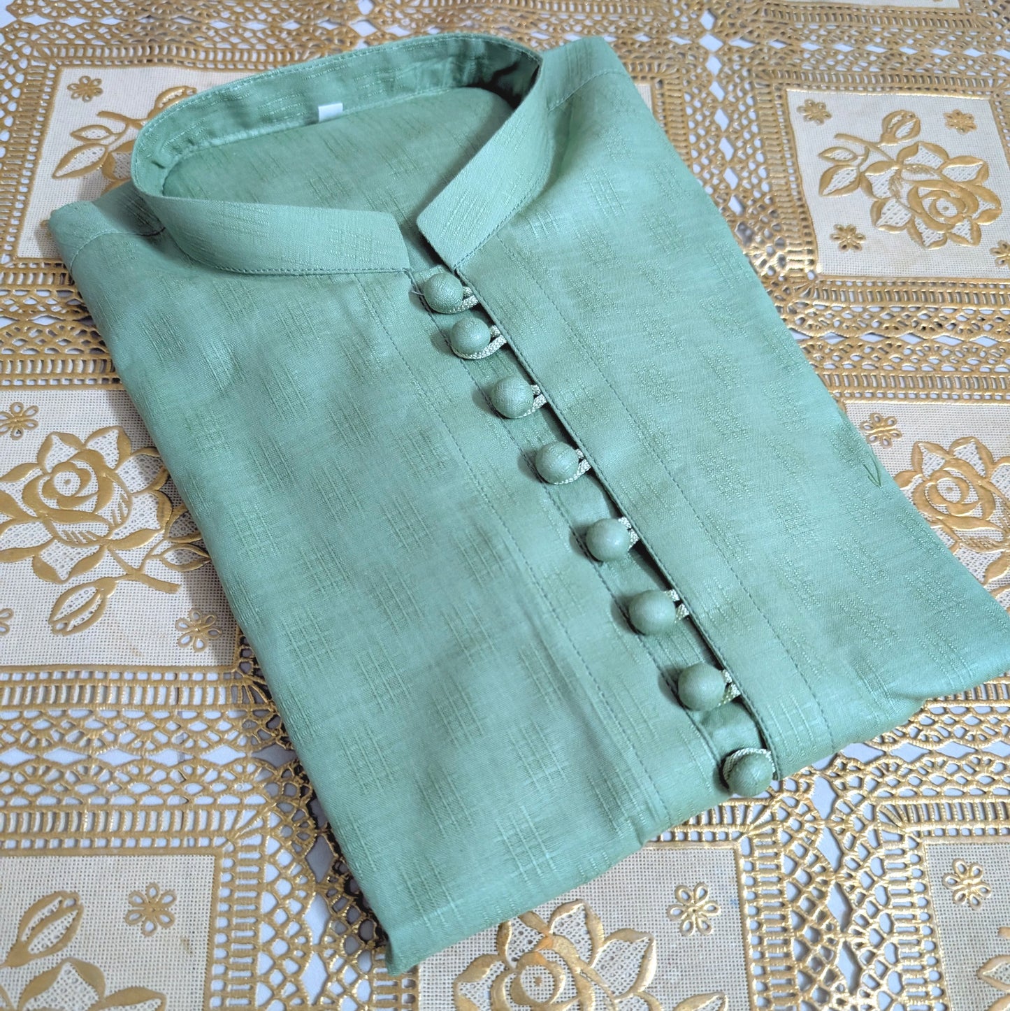 Mint Loops Self Printed Kurta
