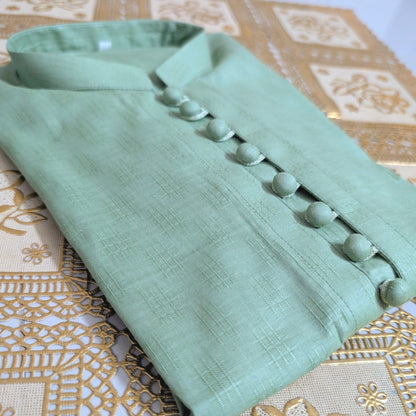 Tea Green Loops Self Printed Kurta