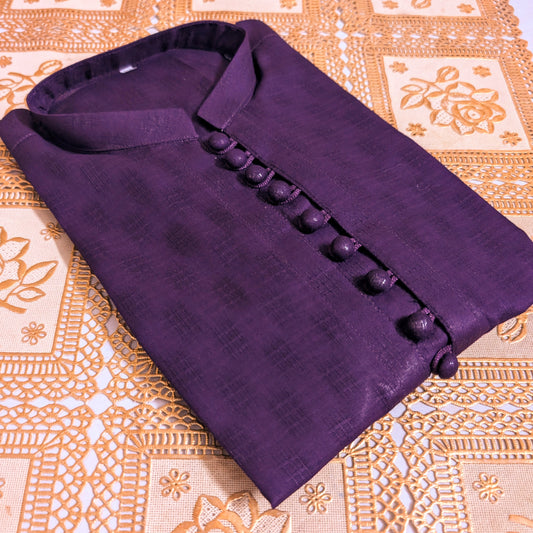 Plum Loops Self Printed Kurta