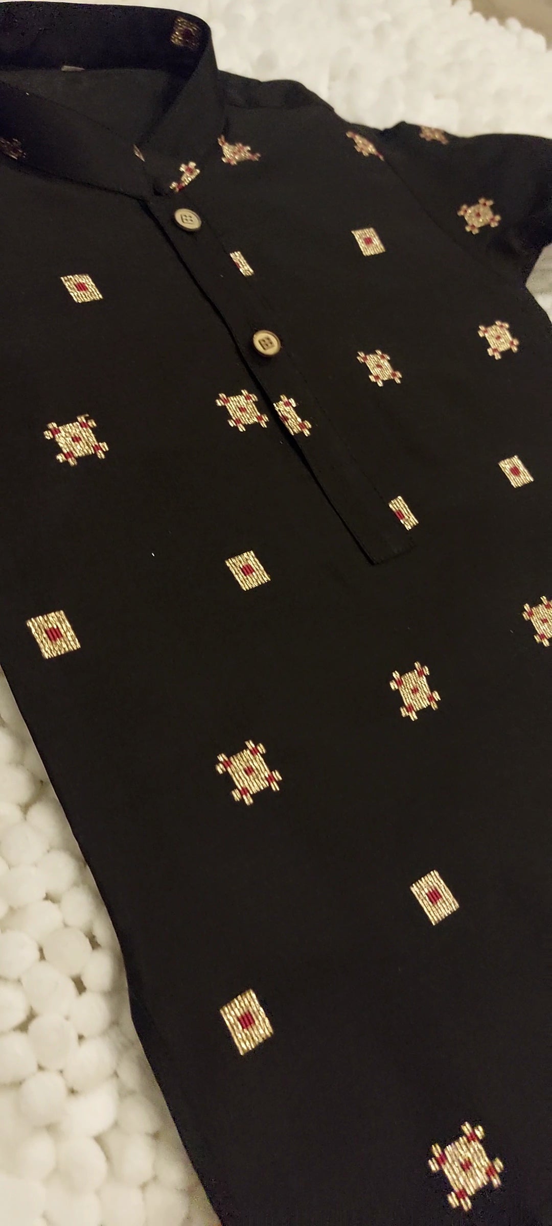 Black Embroidered Formal Kurta