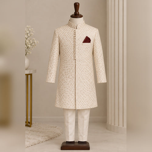 Golden Mysore Loops Sherwani with Trouser