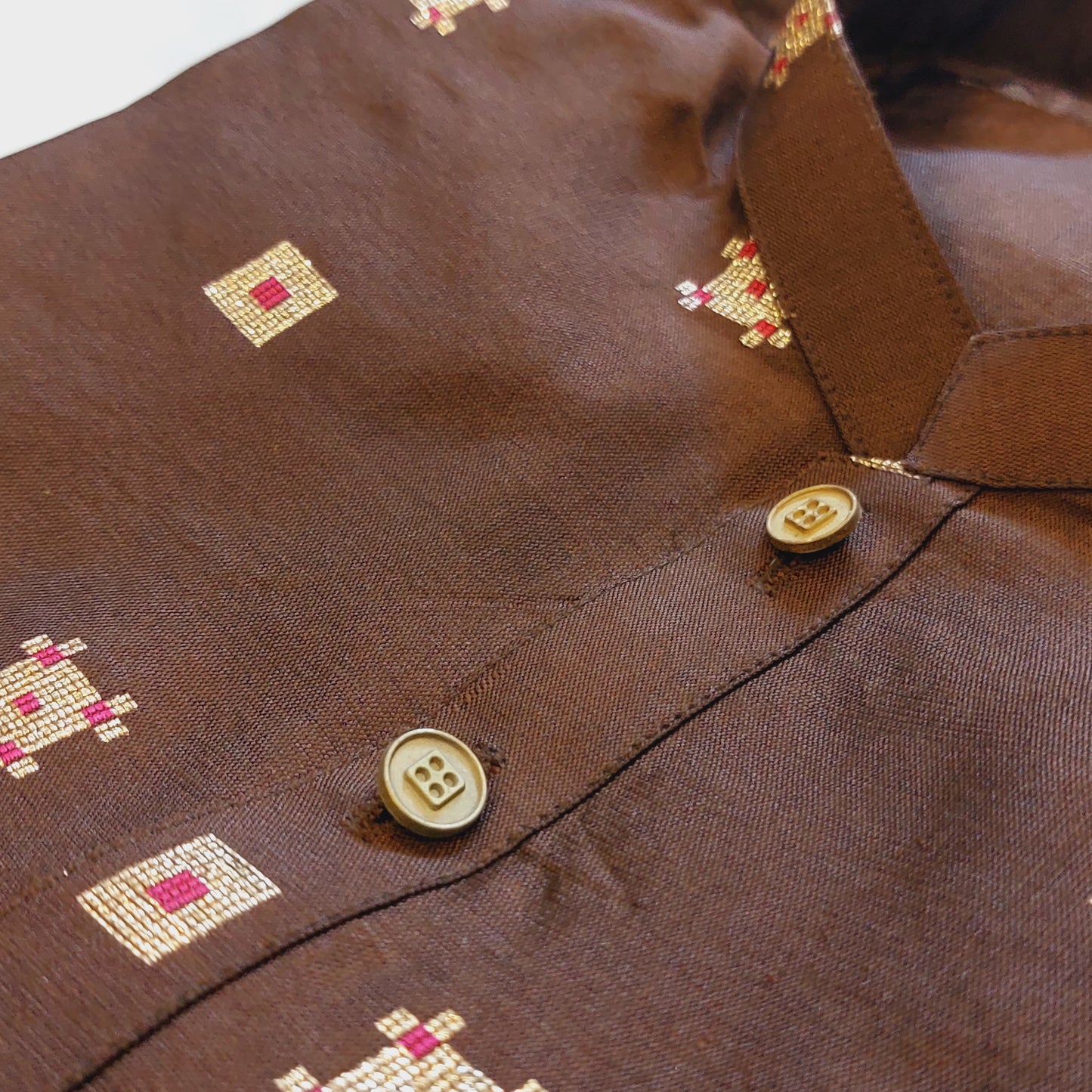 Brown Embroidered Formal Kurta