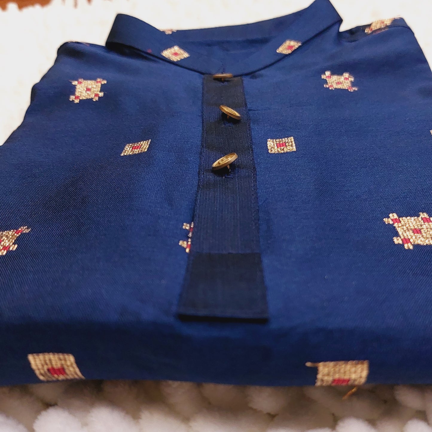 Royal Blue Embroidered Kurta